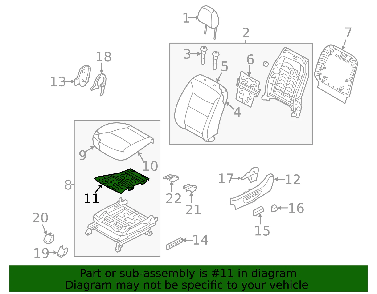 Seat Cushion Heater - Driver's Side (LH) - Kia (88190-2P010) - view 2