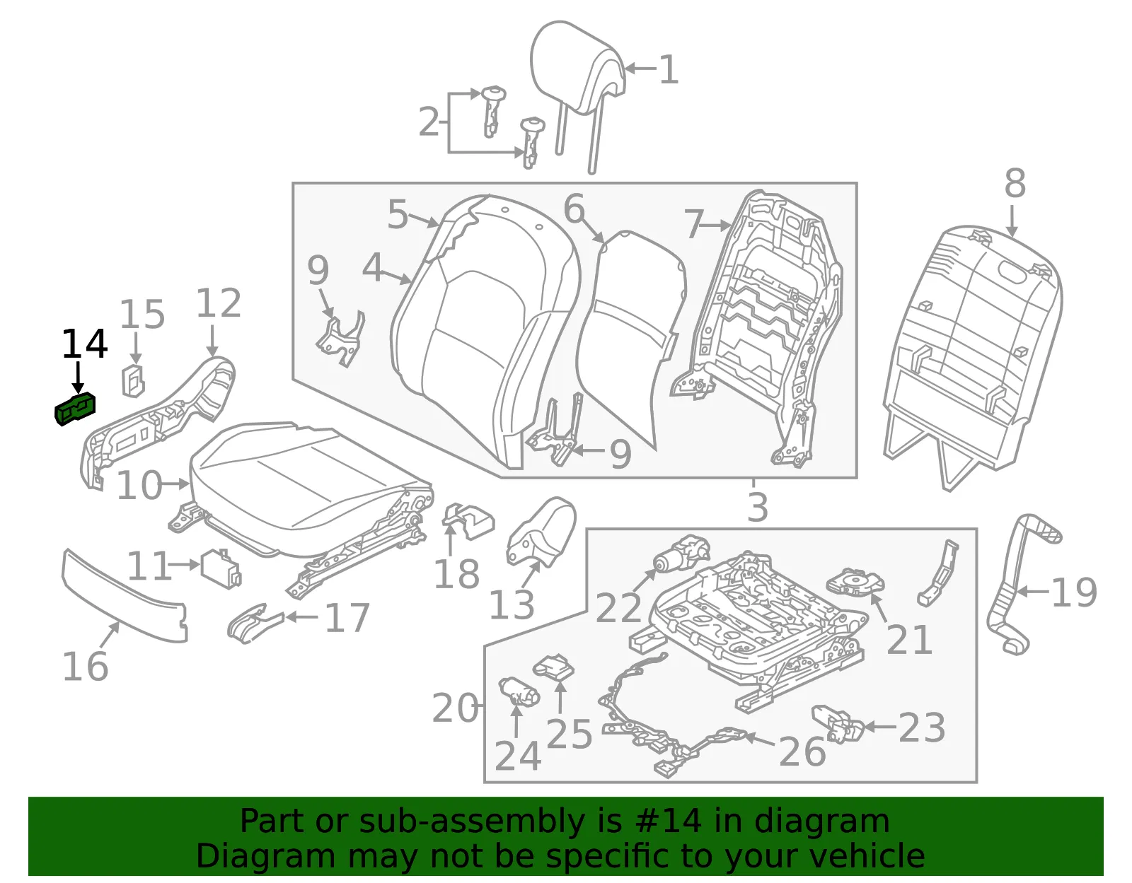 Slide Knob - Kia (88197-3R010WK) - view 2