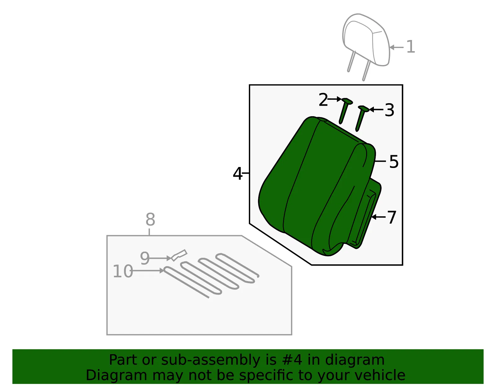 Seat Back Assembly - Kia (88200-1F5144GE) - view 2