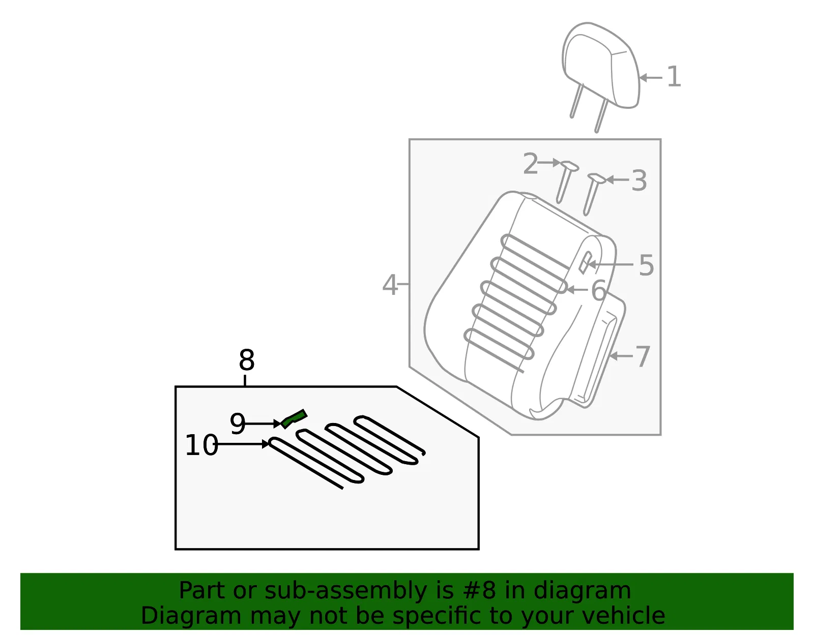 Seat Back Assembly - Kia (88200-1F5844GE) - view 2