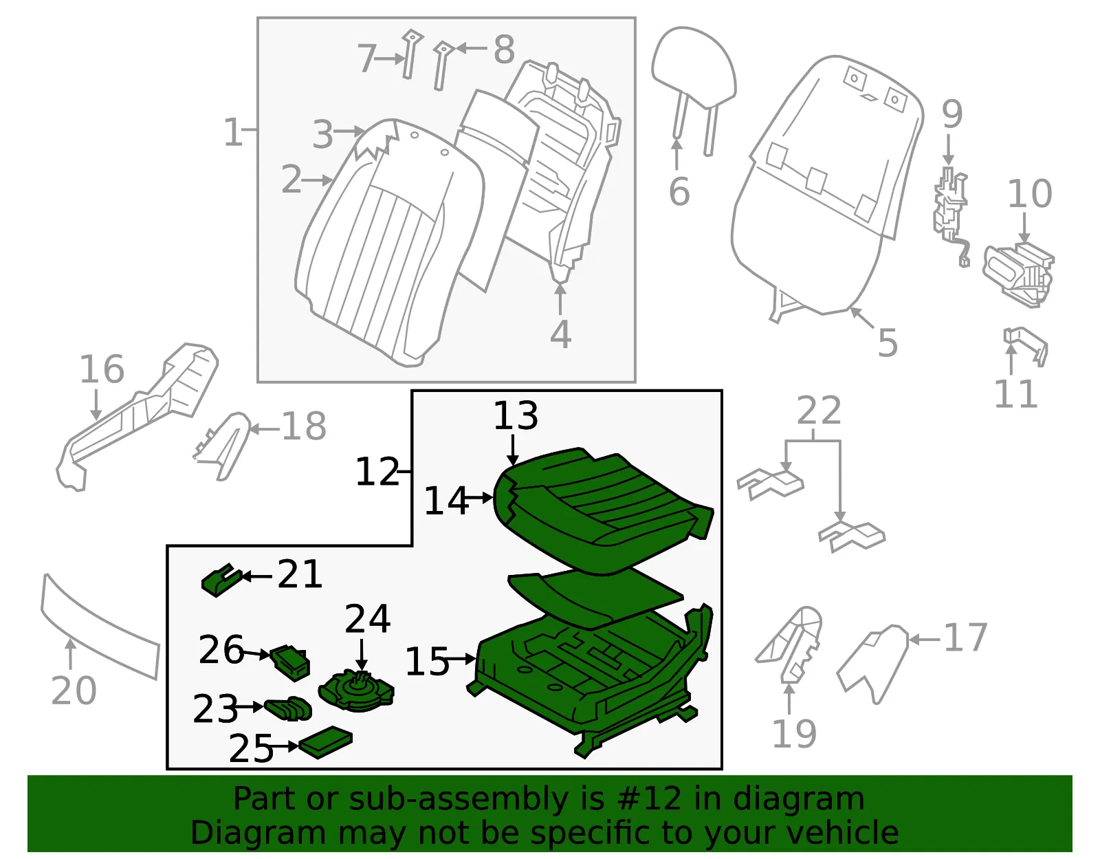 Cushion Assembly - Kia (88200-3TGE0KER) - view 2