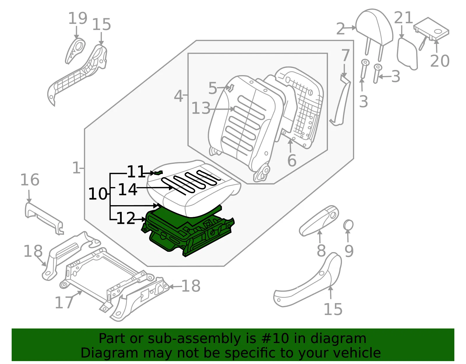 Seat Cushion - Kia (88200-4D381CS4) - view 2