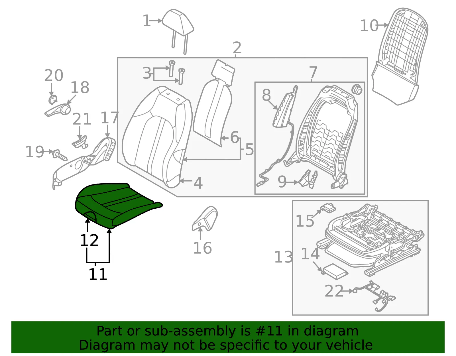 Cushion Assembly - Kia (88200-L2TH0DHL) - view 2