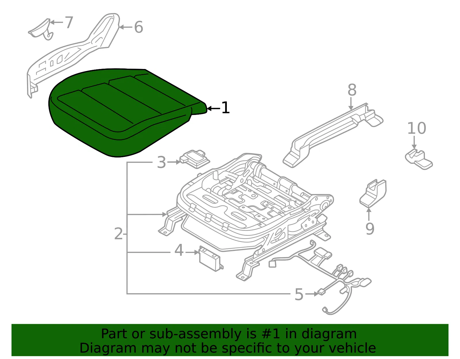 Cushion Assembly - Kia (88200-S9000ONB) - view 2