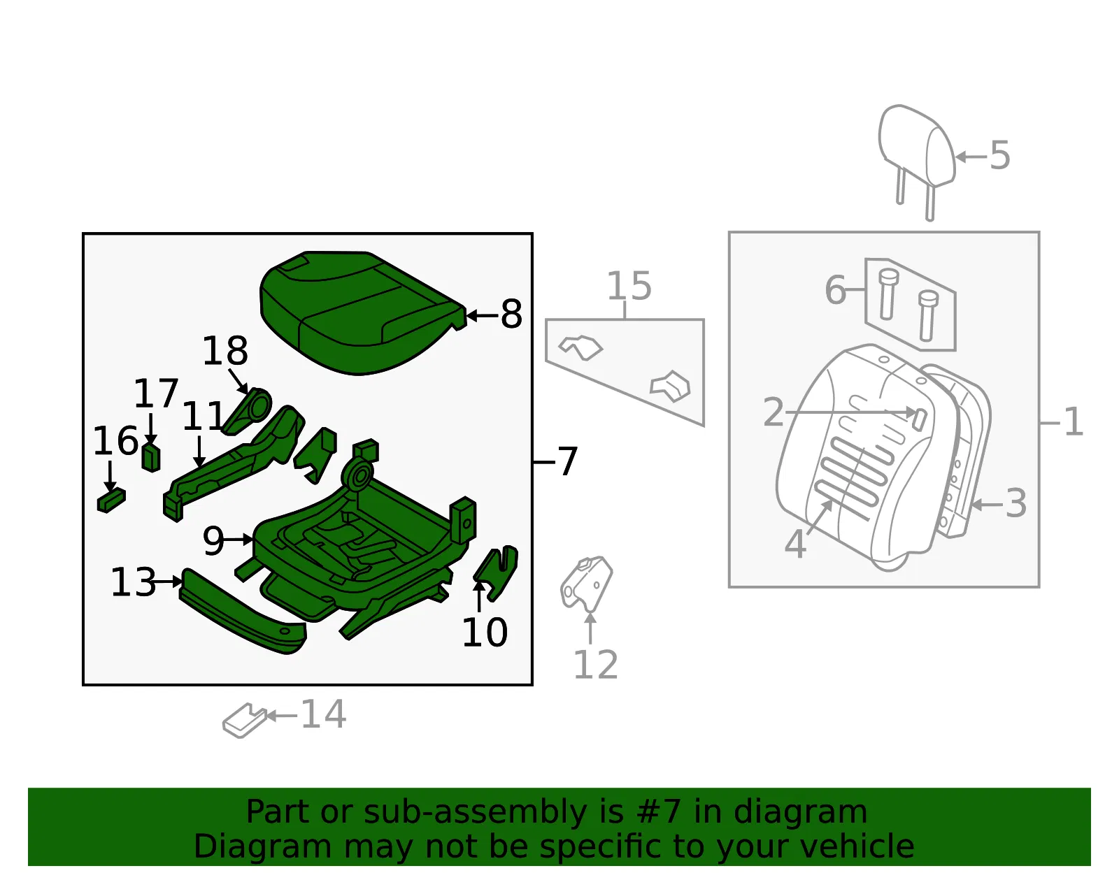 Cushion Assembly - Kia (88204-2G100814) - view 2