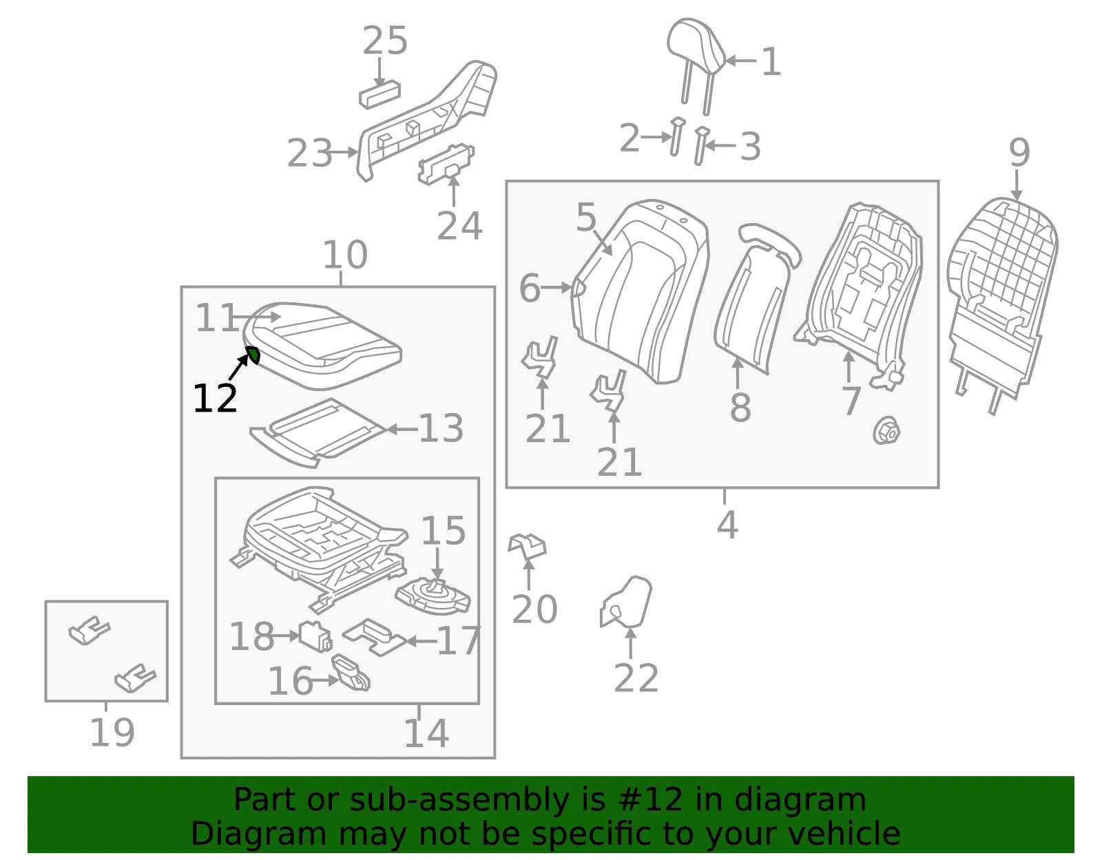 Seat Cushion Pad - Kia (88250-2T721) - view 2