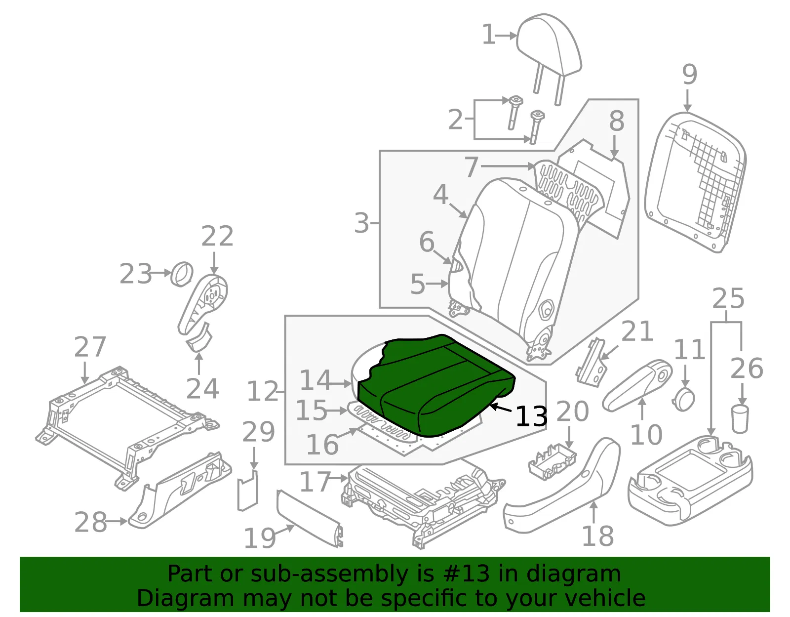 Cushion Cover - Kia (88260-4D092AGX) - view 2