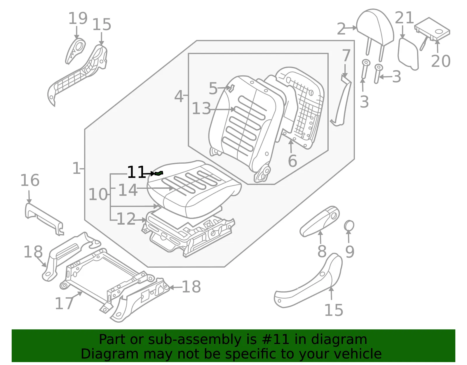 Cushion Cover - Kia (88260-4D411CS2) - view 2