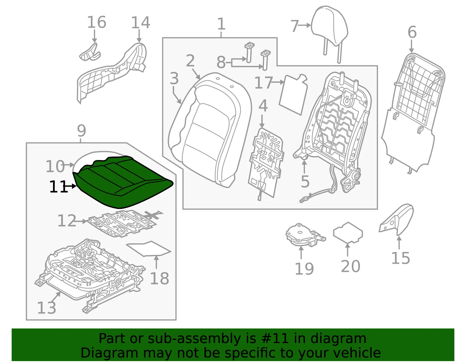 Cushion Cover - Kia (88260-A7600K3D) - view 2