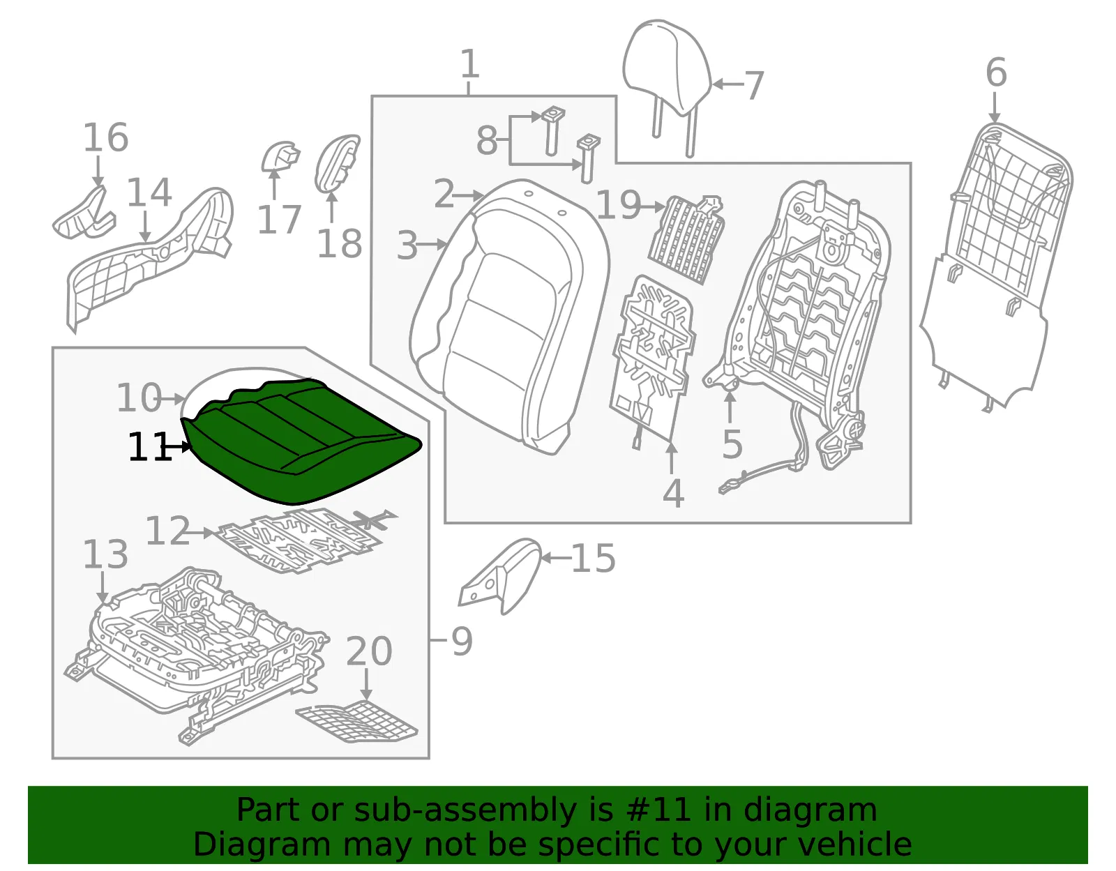 Cushion Cover - Kia (88260-A7860KKU) - view 2