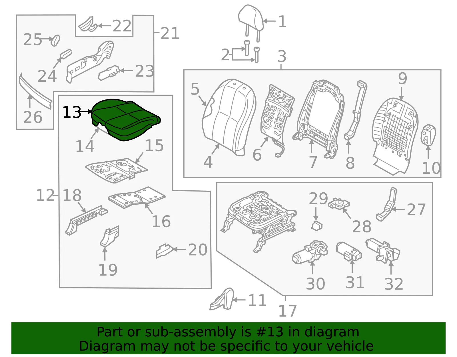 Cushion Cover - Kia (88260-A9580DLE) - view 2
