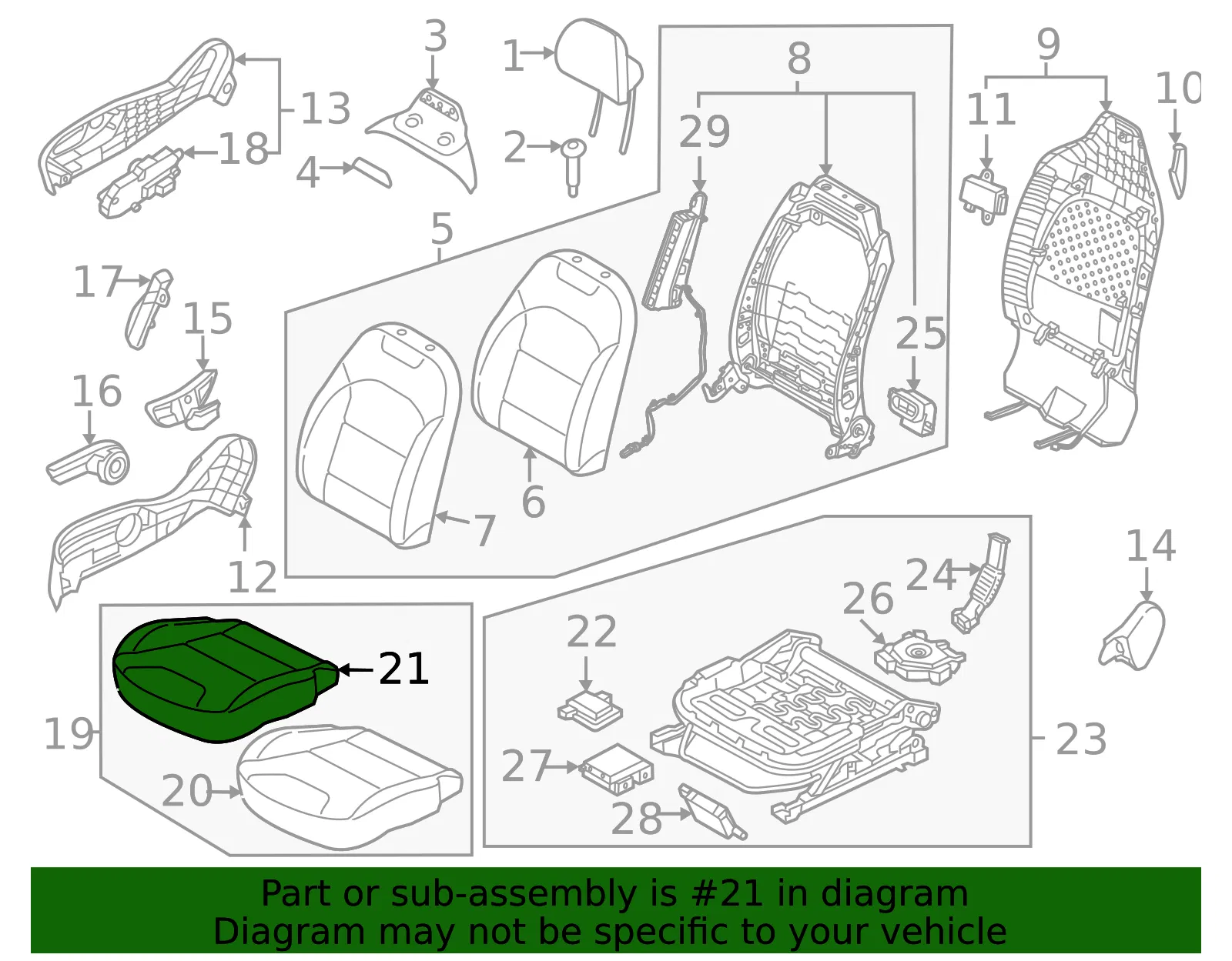 Cushion Cover - Kia (88260-AT040AUQ) - view 2