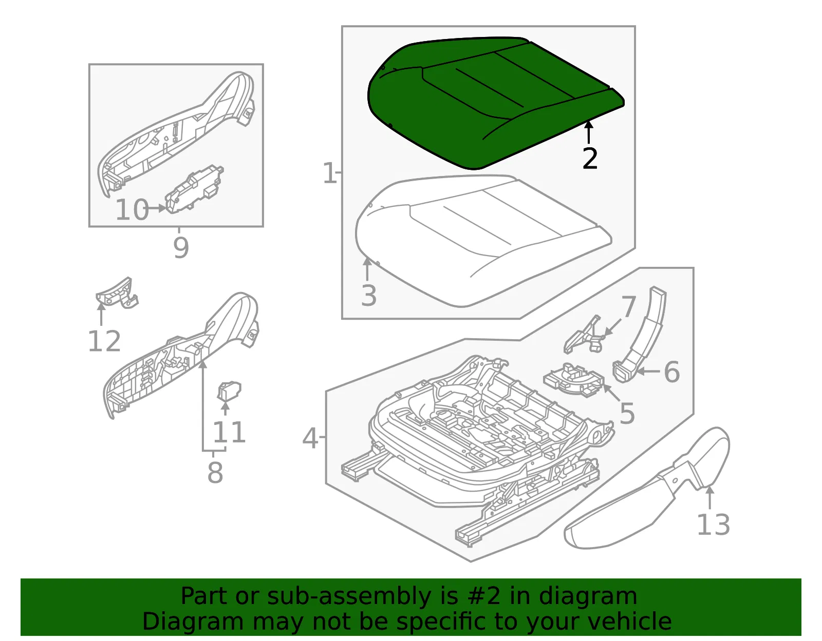Cushion Cover - Kia (88260-CV030CWC) - view 2