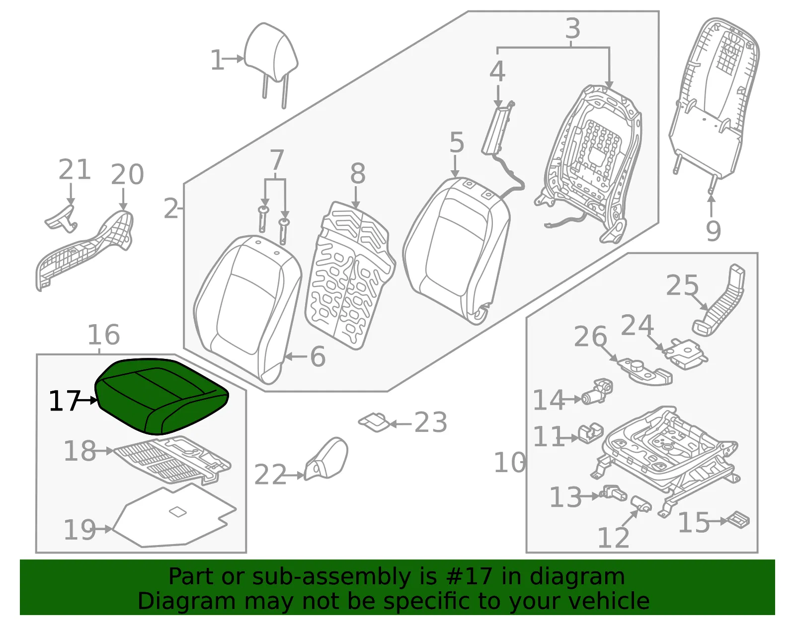 Cushion Cover - Kia (88260-Q5020AX7) - view 2