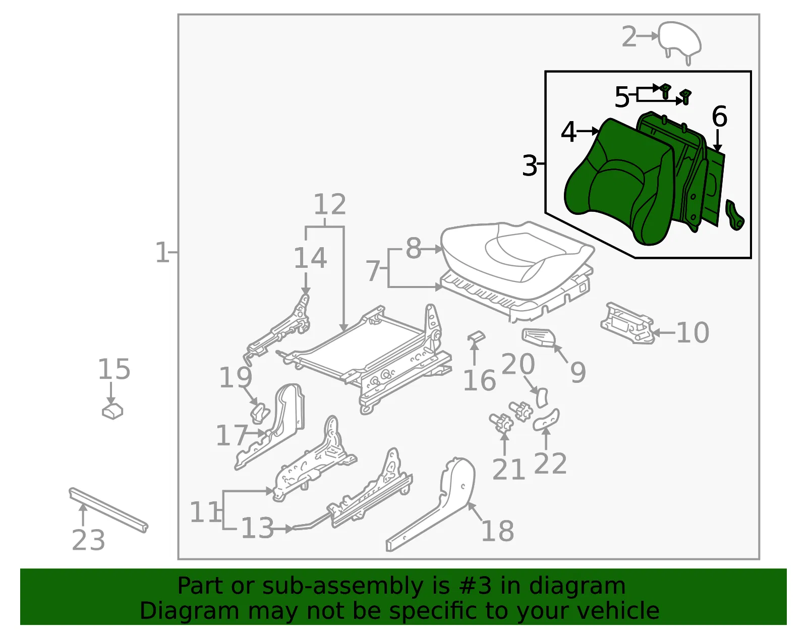 Seat Back Assembly - Kia (88300-3C031GJF) - view 2