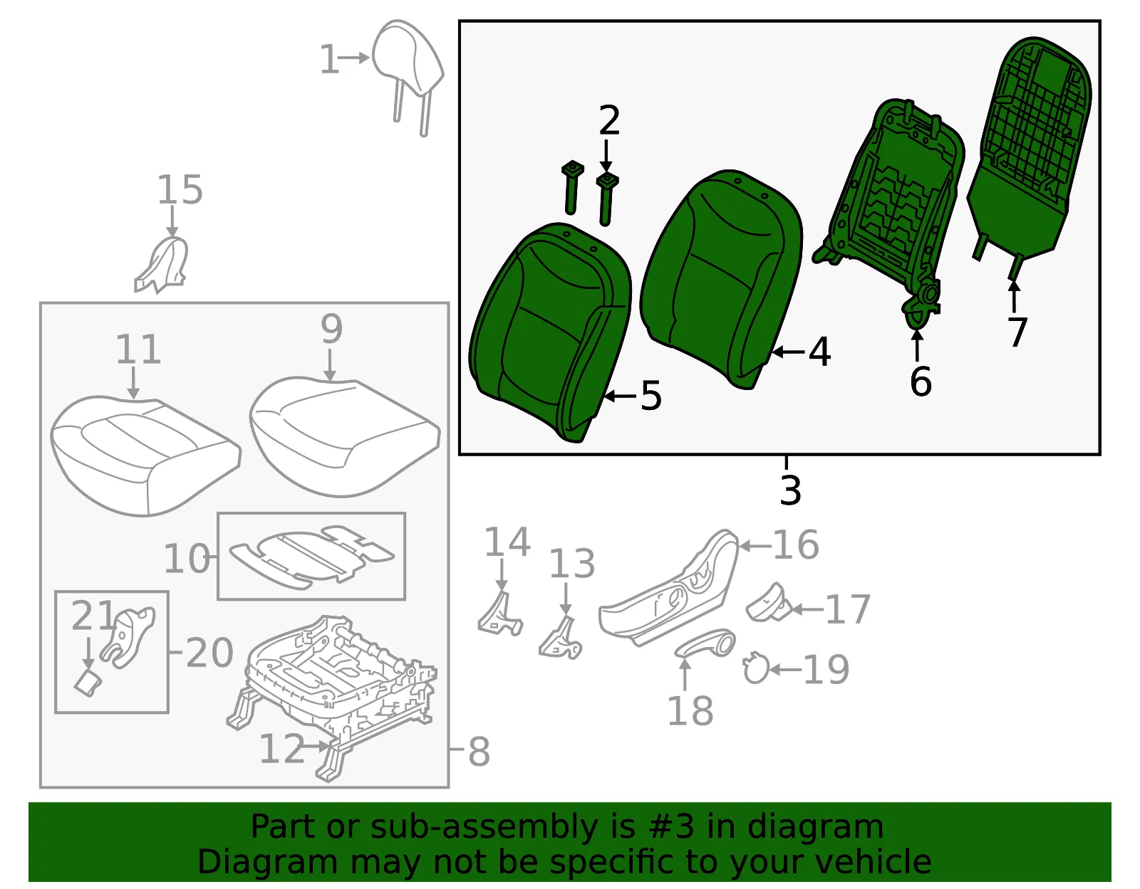 Seat Back Assembly - Kia (88300-B2AJ0KHX) - view 2