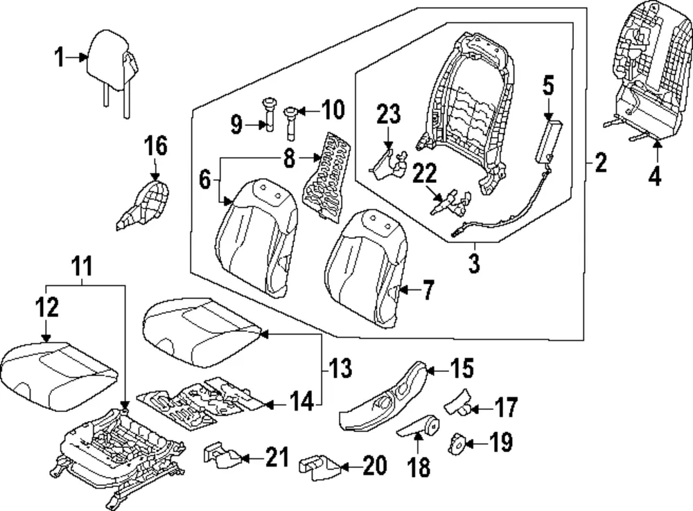 Seat Back Assembly - Kia (88300-DW110FG5)