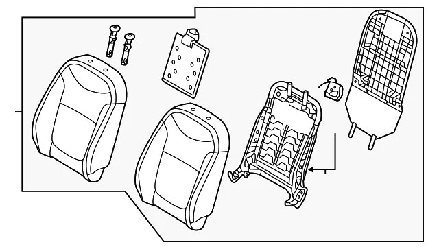 Seat Back Assembly - Driver's Side (LH) - Kia (88300-E4030ASL)