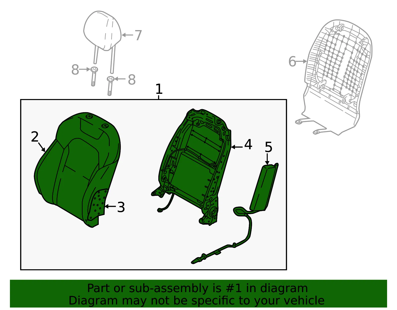 Seat Back Assembly - Kia (88300-J5960CM4) - view 2