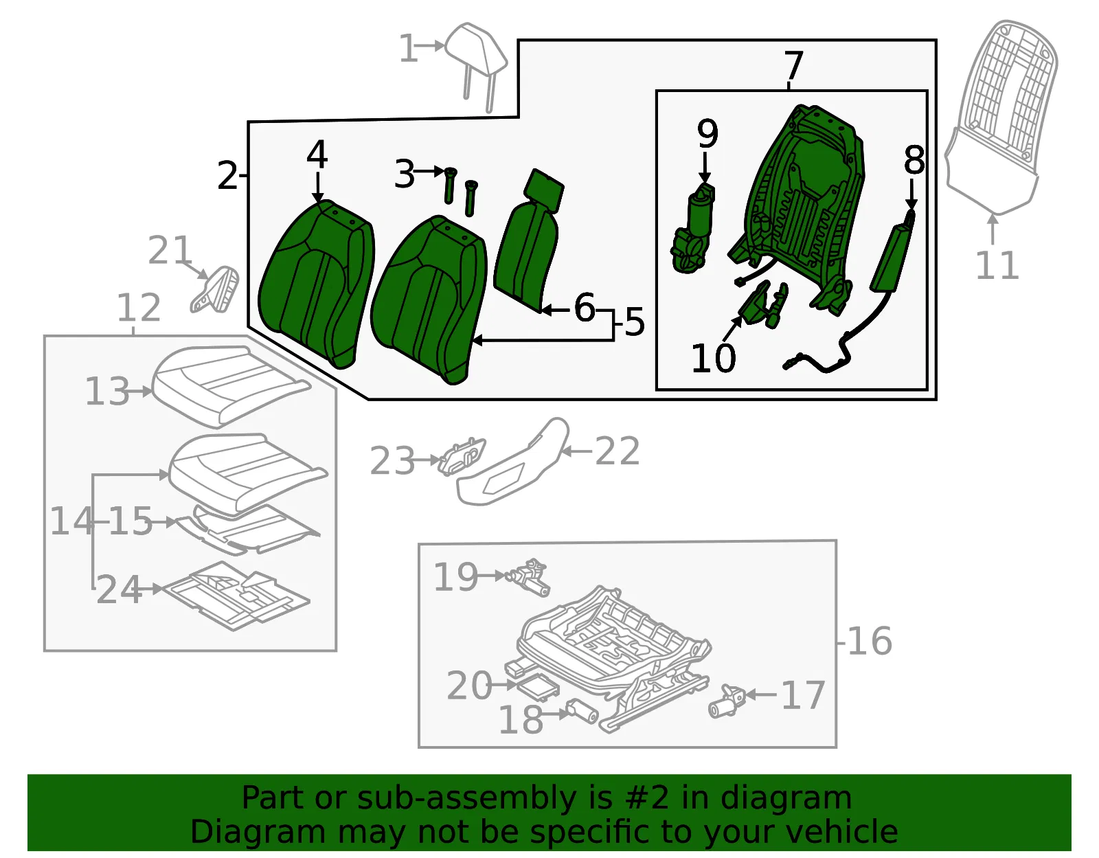 Seat Back Assembly - Kia (88300-L2AG0DHL) - view 2