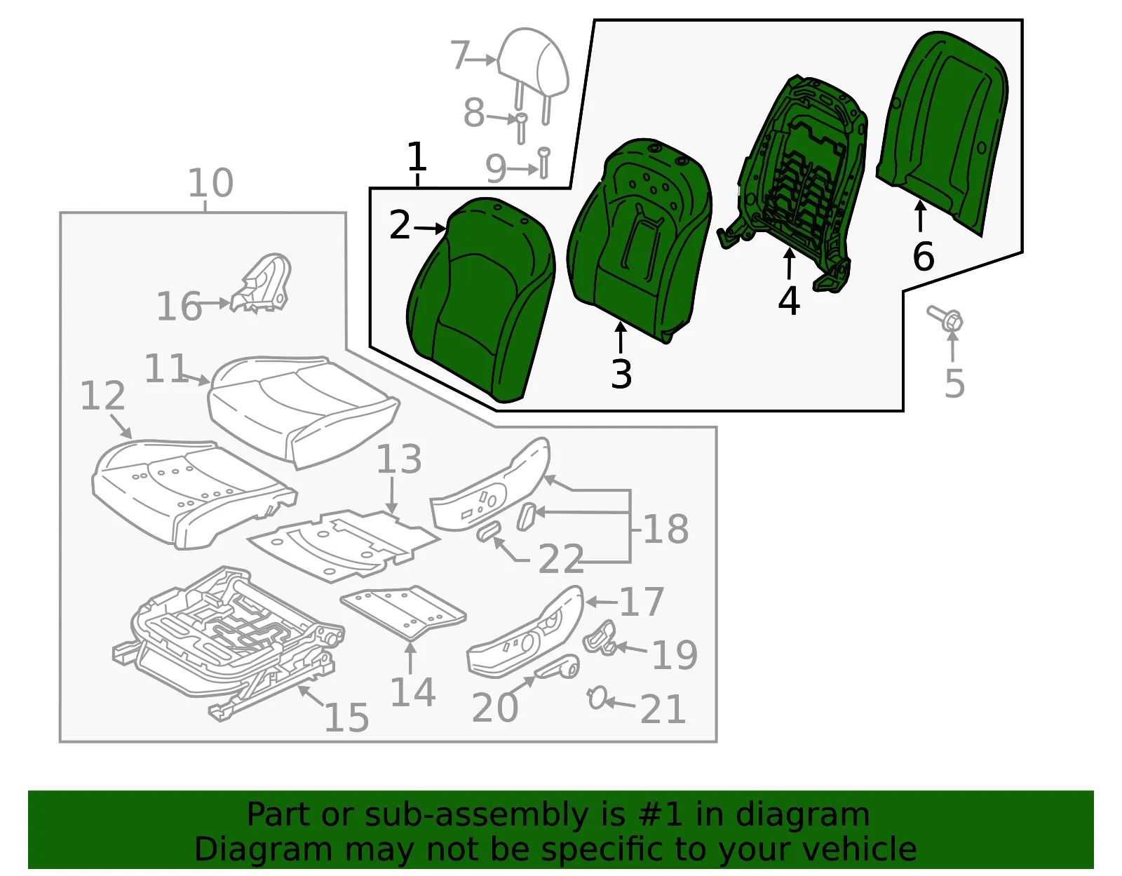 Seat Back Assembly - Kia (88300-M7170B4B) - view 2