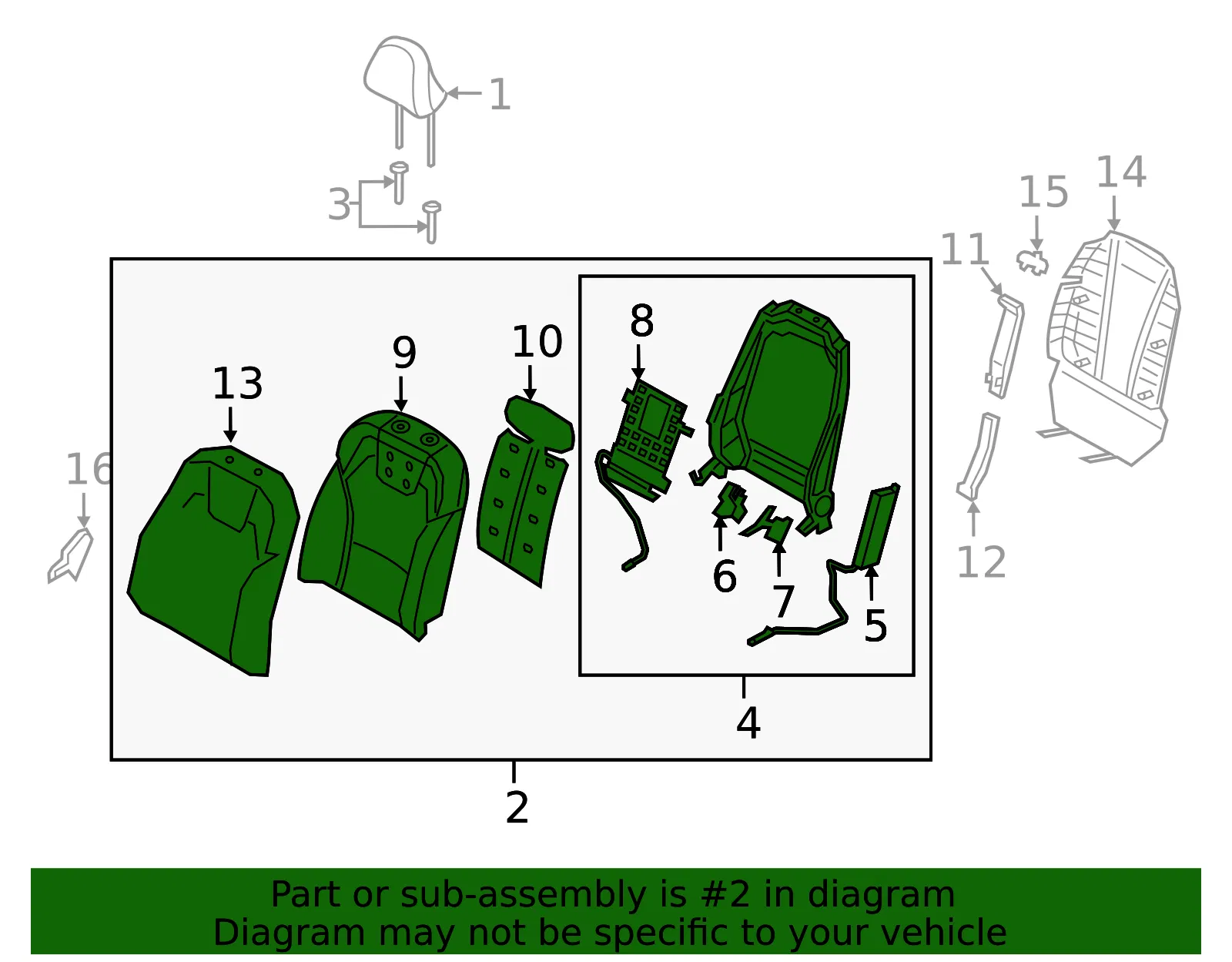Seat Back Assembly - Kia (88300-S9050ONF) - view 2
