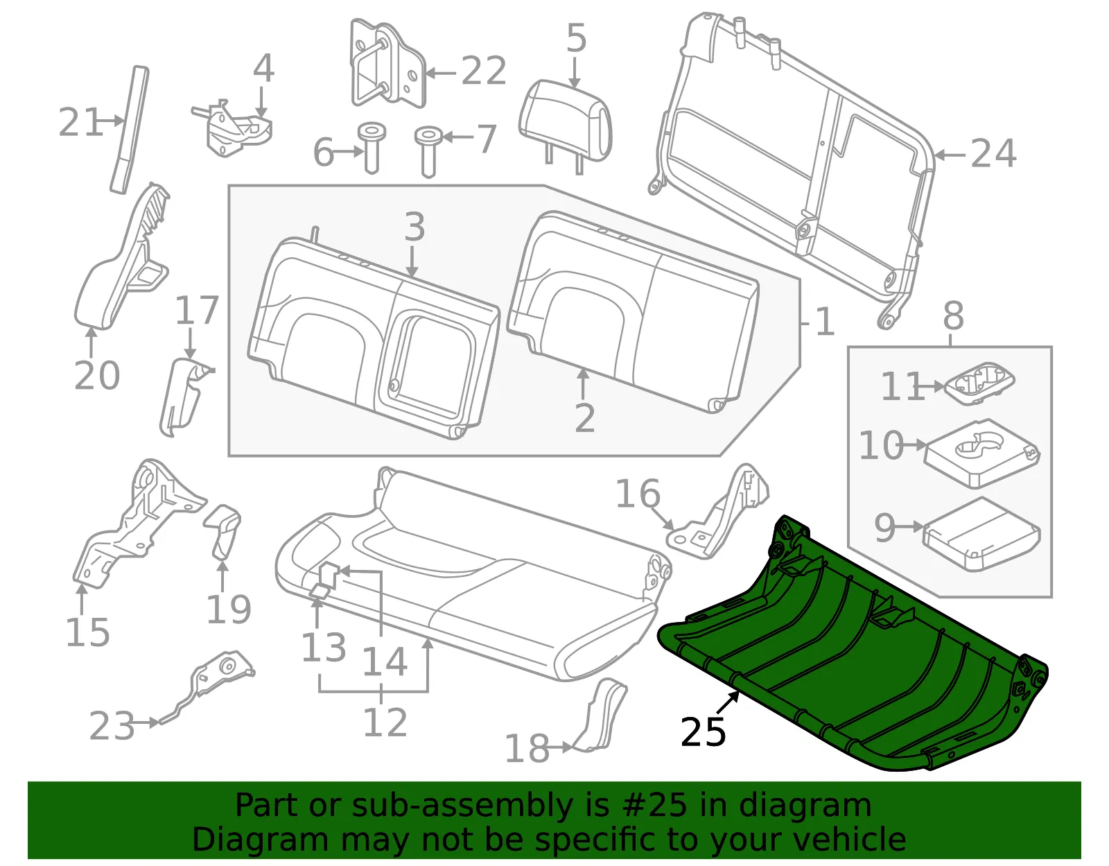 Cushion Frame - Nissan (88301-9BU0C) - view 2