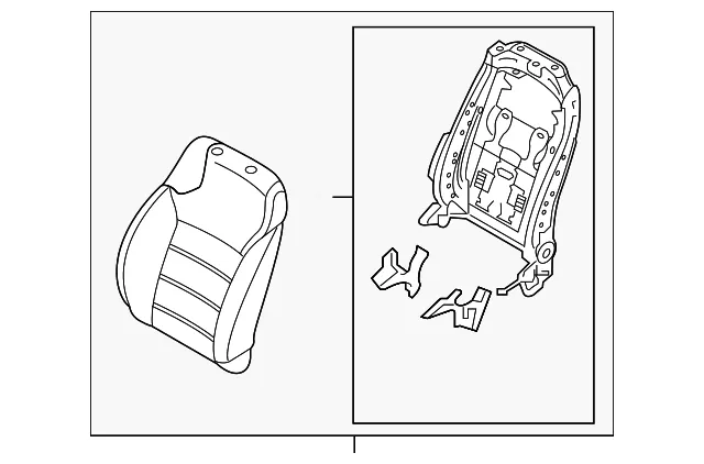 Seat Back Assembly - Driver's Side (LH) - Kia (88301-C6000C61)