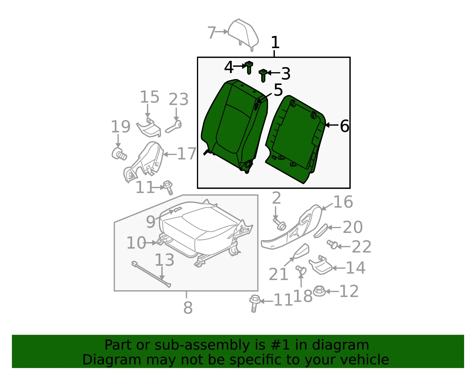 Seat Back Assembly - Kia (88303-2F040375) - view 2