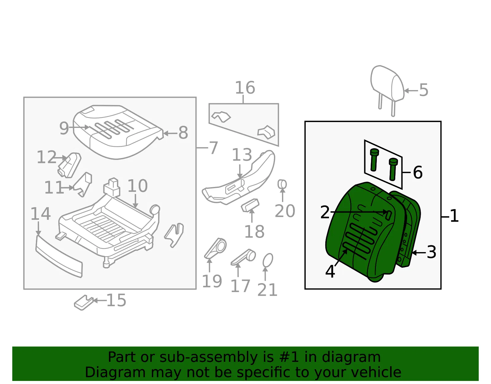 Seat Back Assembly - Kia (88305-2G500801) - view 2