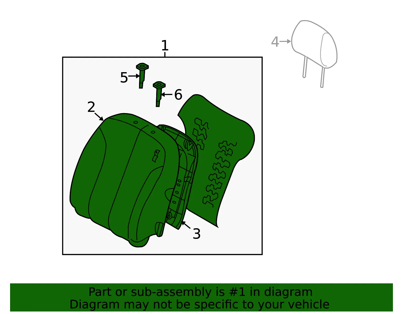 Seat Back Assembly - Kia (88305-2GHB0AG5) - view 2
