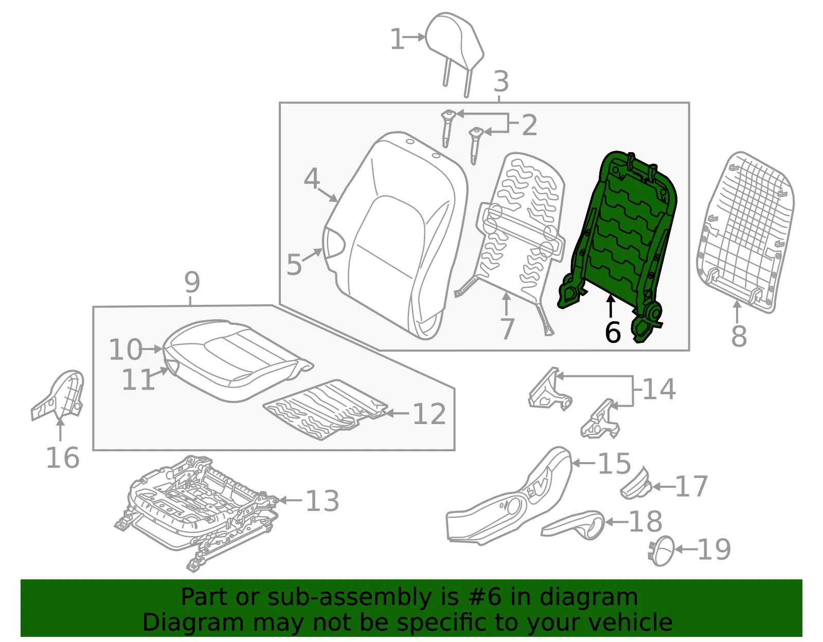 Seat Back Frame - Kia (88310-1WAA0) - view 2
