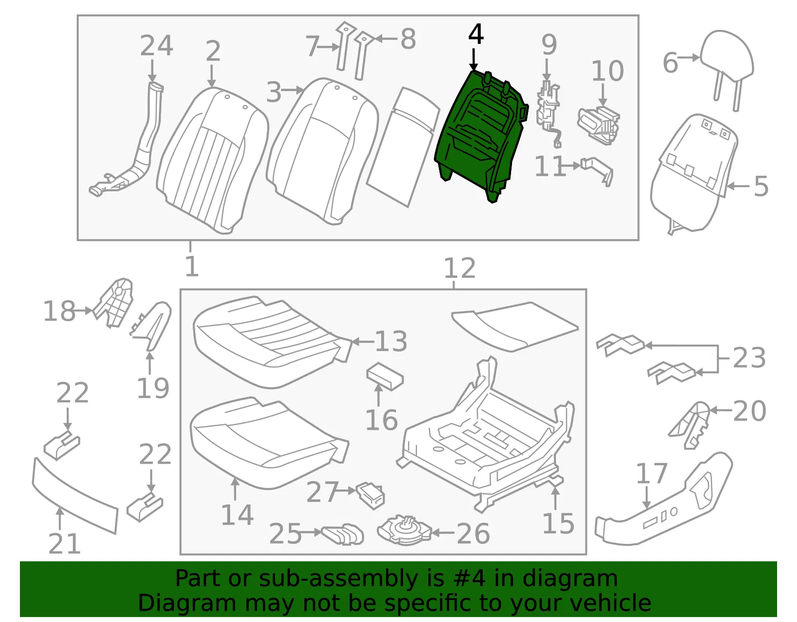Seat Back Frame - Kia (88310-3T650) - view 2
