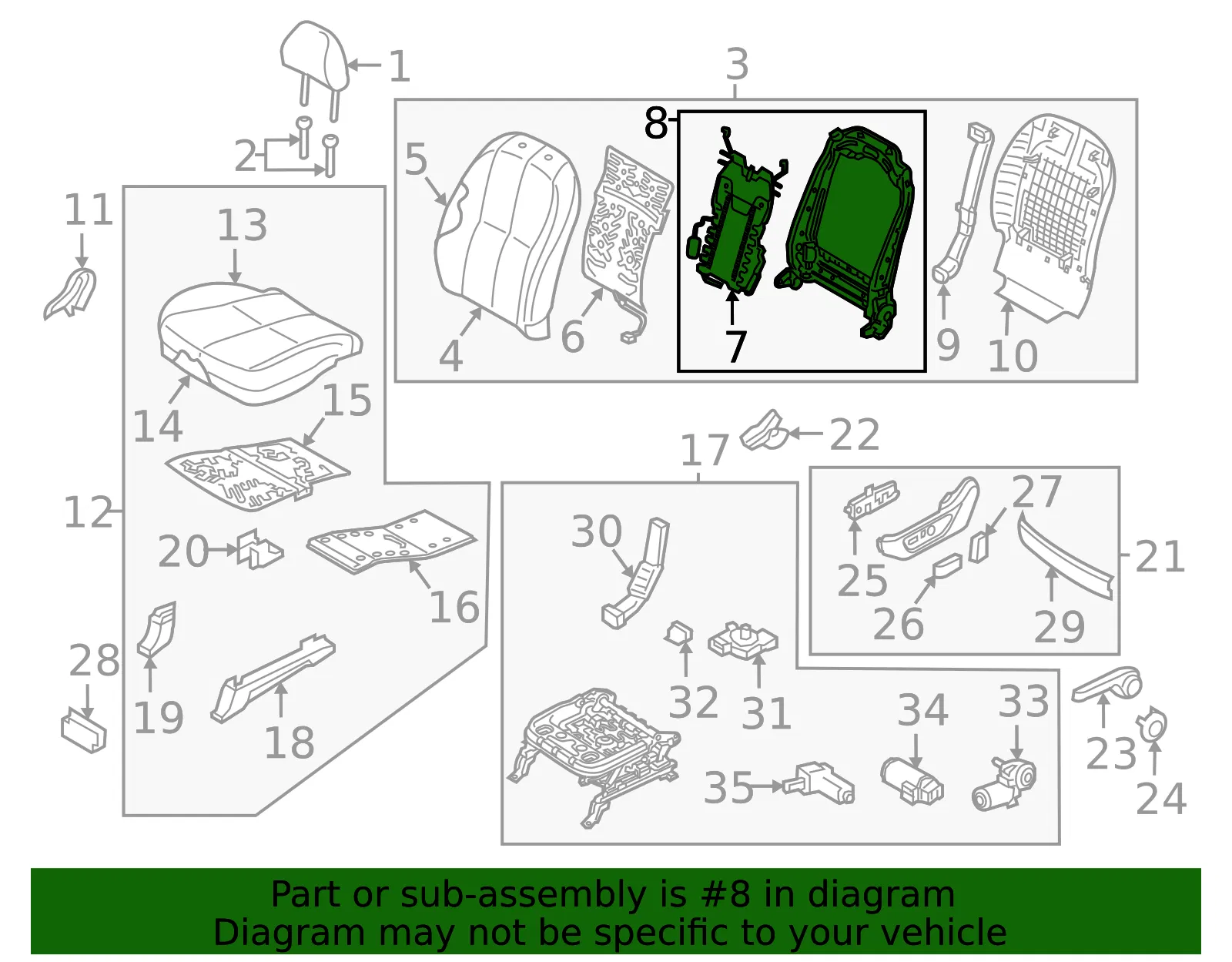 Seat Back Frame - Kia (88310-A9530) - view 2