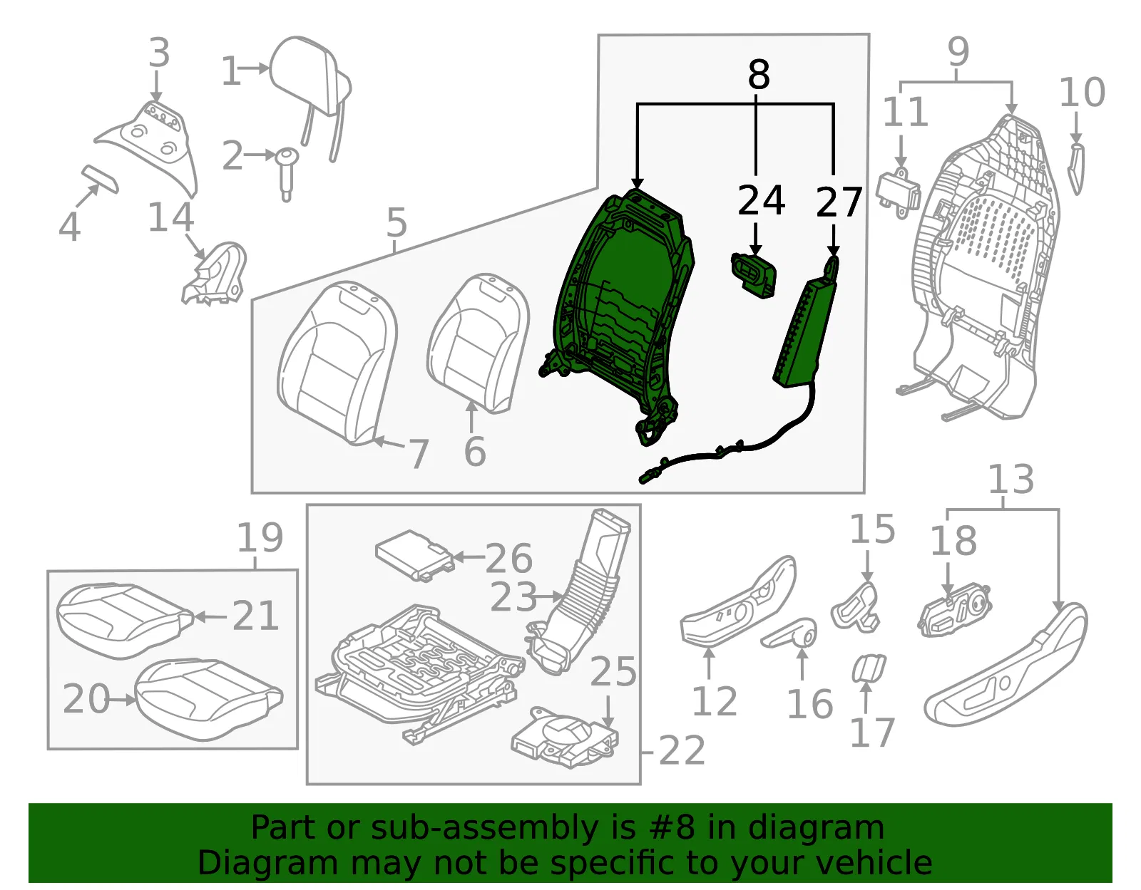 Seat Back Frame - Kia (88310-AT720) - view 2