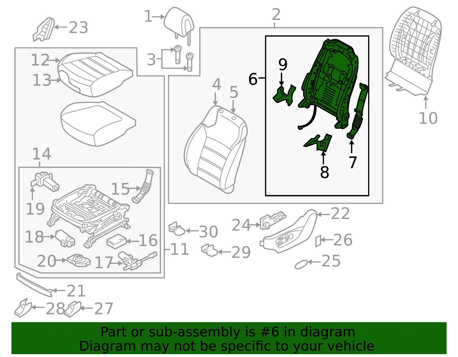 Seat Back Frame - Kia (88310-C6420) - view 2