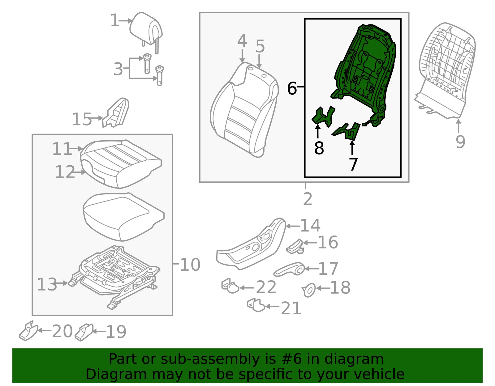 Seat Back Frame - Kia (88310-C6740) - view 2