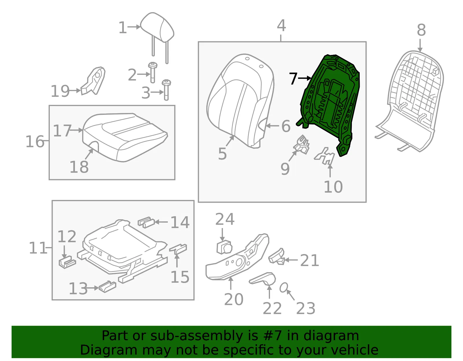 Seat Back Frame - Kia (88310-D4130) - view 2