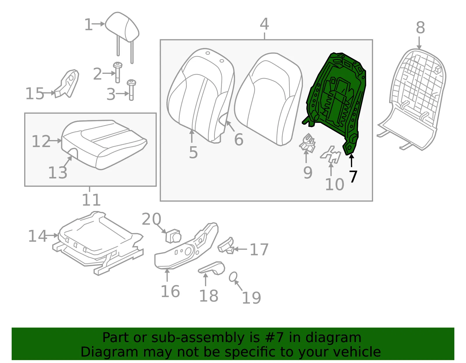 Seat Back Frame - Kia (88310-D5020) - view 2