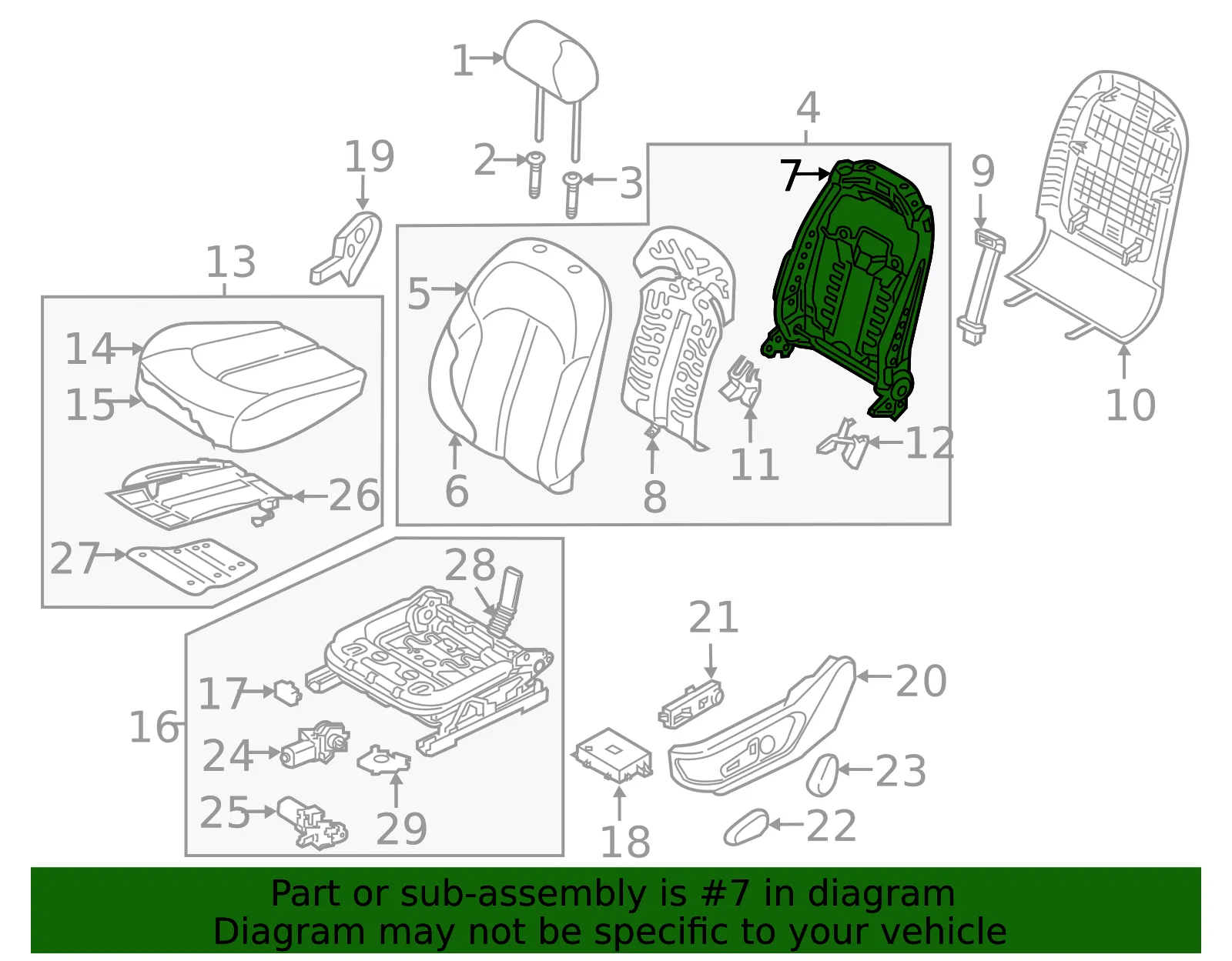 Seat Back Frame - Kia (88310-D5040) - view 2