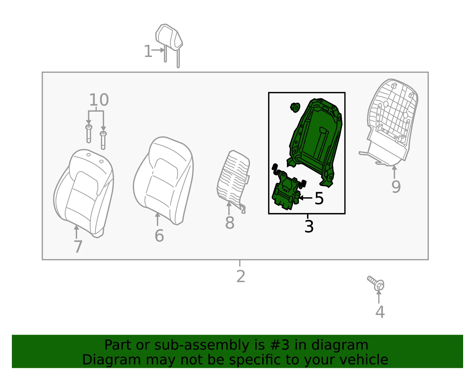 Seat Frame - Kia (88310-D9EC0WK) - view 2