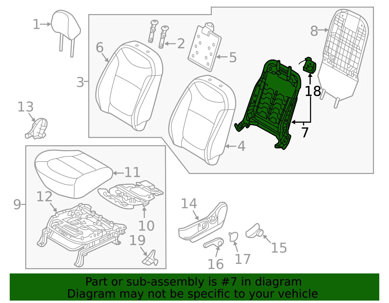 Seat Back Frame - Driver's Side (LH) - Kia (88310-E4010) - view 2