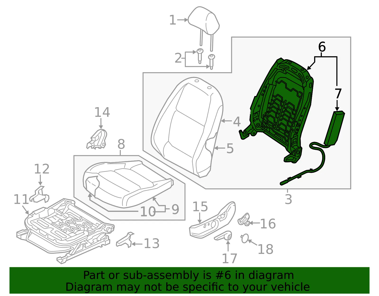 Seat Back Frame - Kia (88310-H9021) - view 2