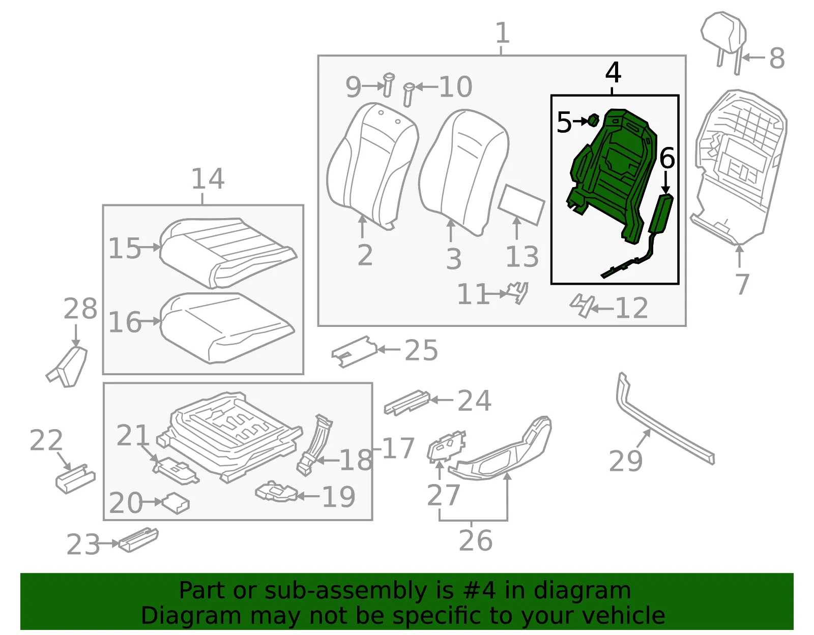 Seat Back Frame - Kia (88310-J6010) - view 2