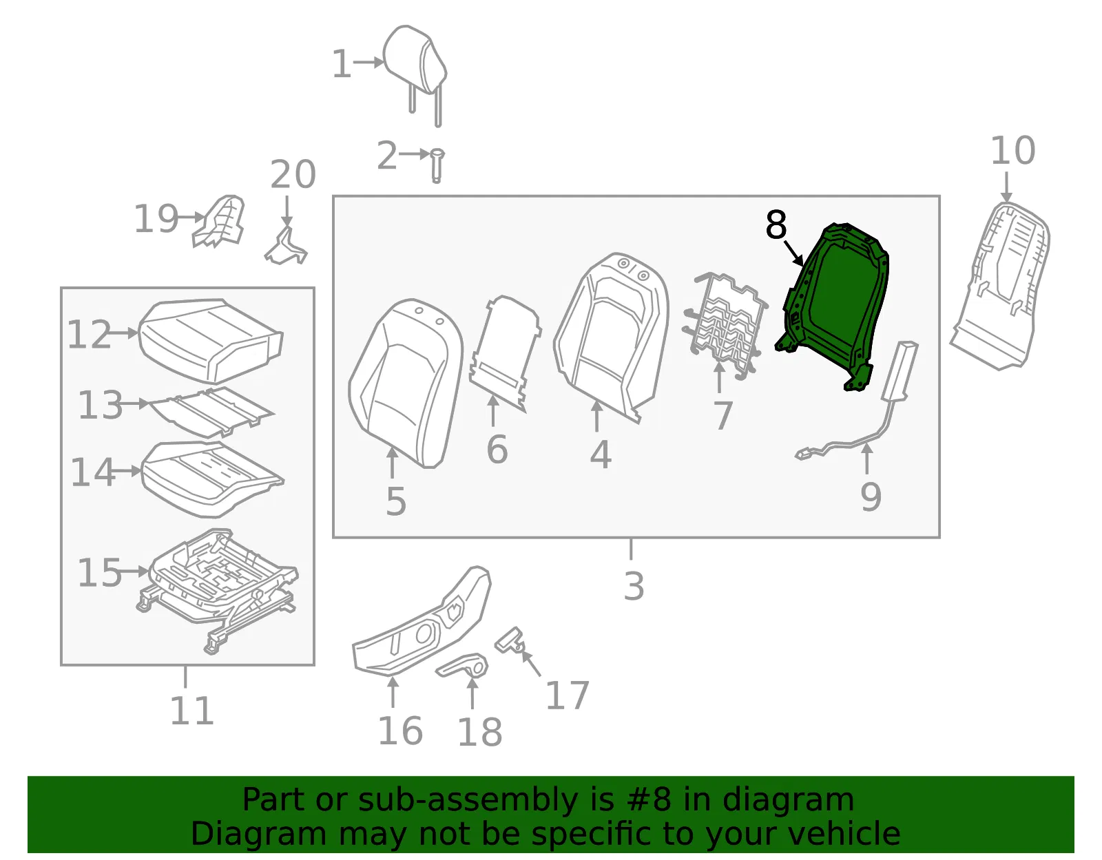 Seat Back Frame - Kia (88310-K0090) - view 2