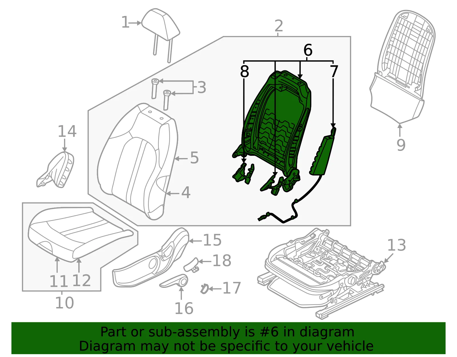 Seat Back Frame - Kia (88310-L3000) - view 2