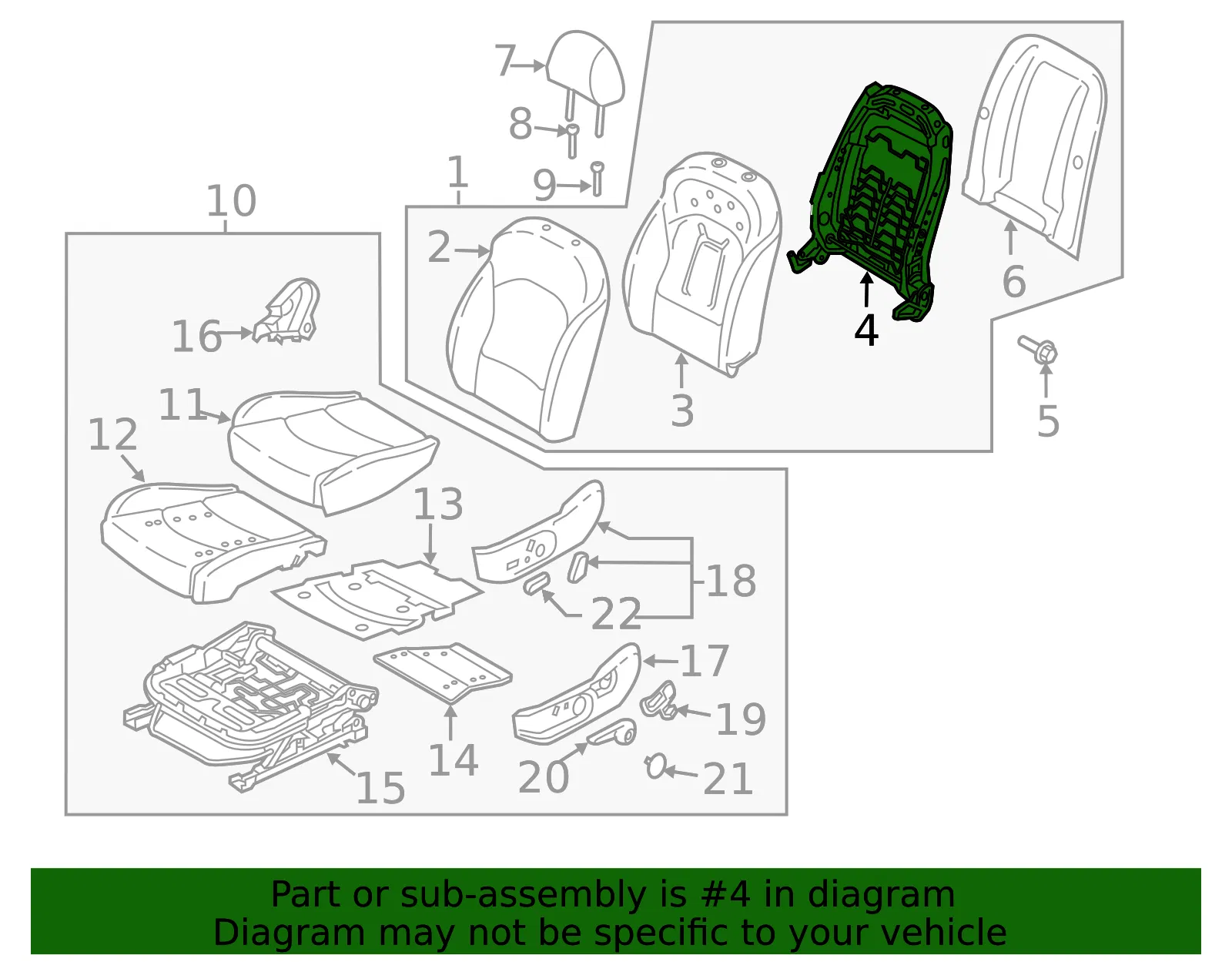 Seat Back Frame - Kia (88310-M7010) - view 2