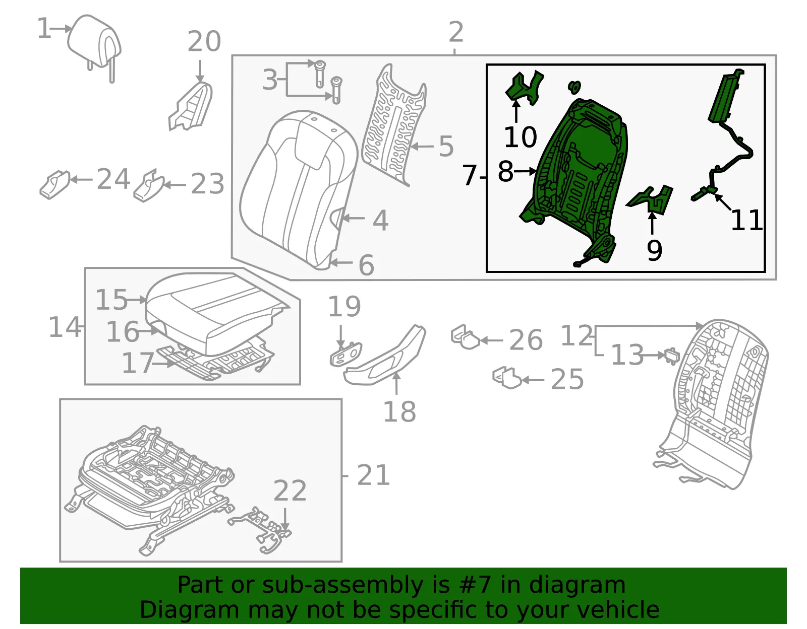 Seat Back Frame - Kia (88310-P2060WK) - view 2