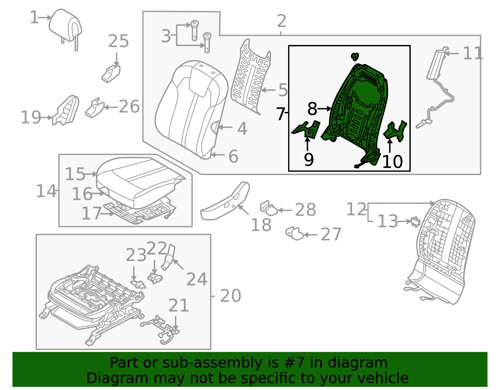 Seat Back Frame - Kia (88310-P4AC0) - view 2