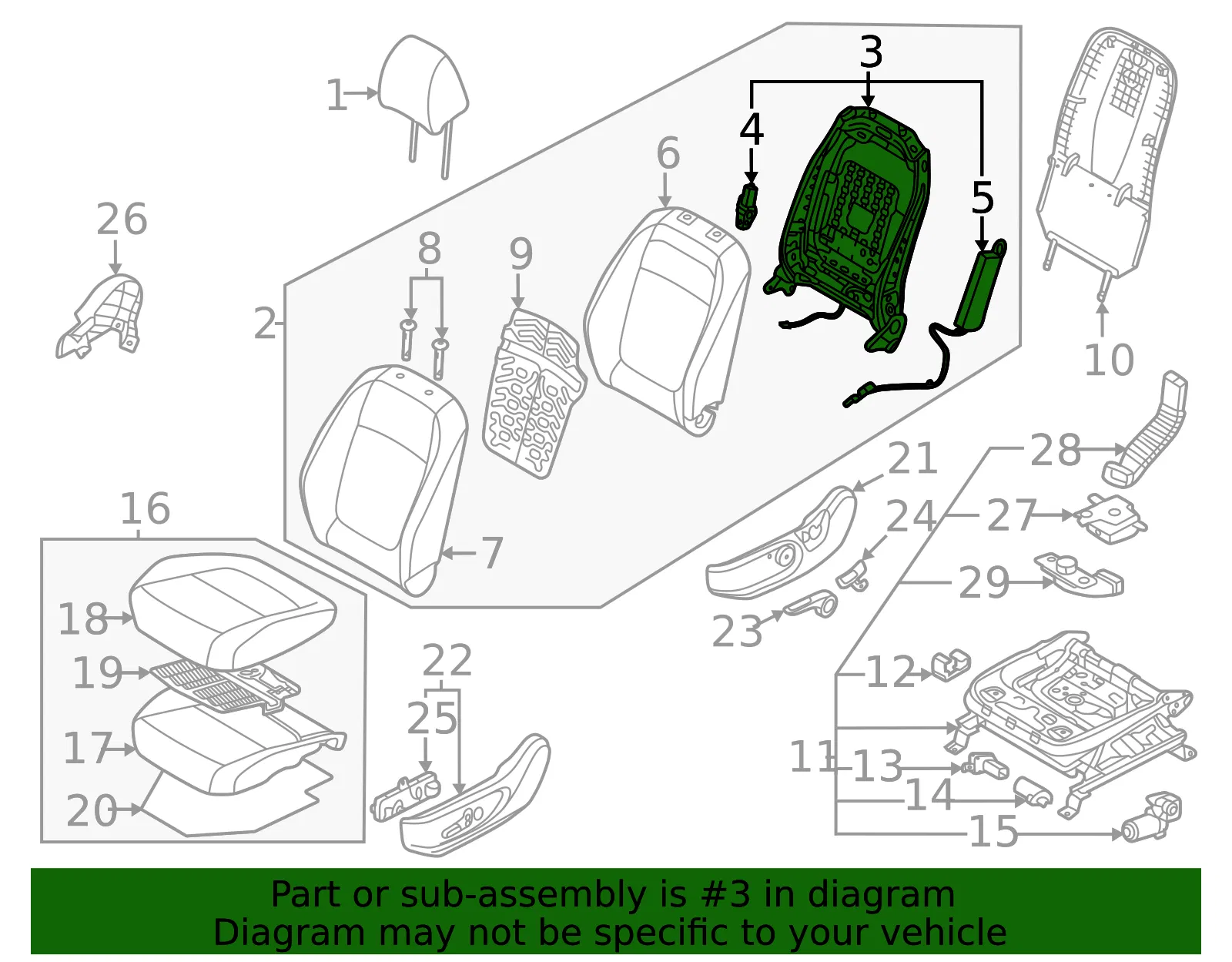 Seat Back Frame - Kia (88310-Q5040) - view 2